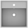 Luxury Basin Overflow Square Matt Light Grey 41x41 cm Ceramic