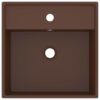 Luxury Basin Overflow Square Matt Dark Brown 41x41 cm Ceramic