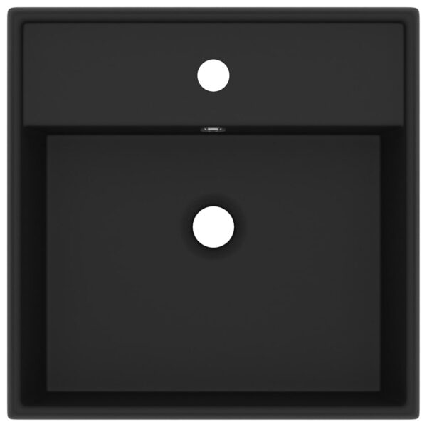Luxury Basin Overflow Square Matt Black 41x41 cm Ceramic