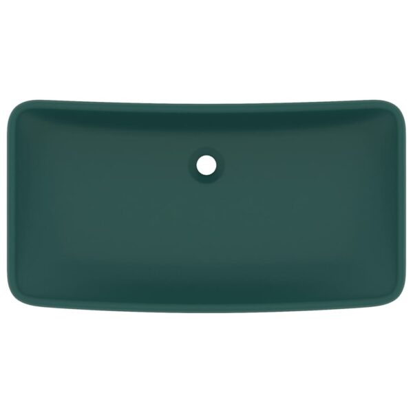 Luxury Basin Rectangular Matt Dark Green 71x38 cm Ceramic