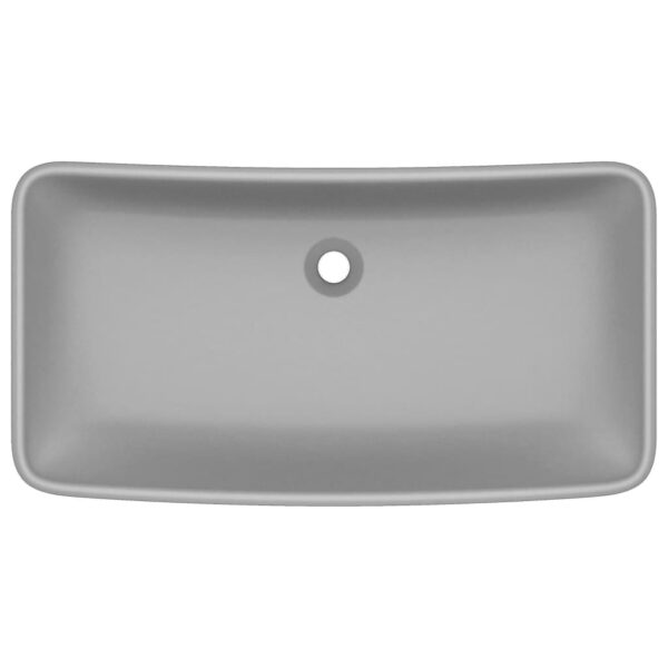 Luxury Basin Rectangular Matt Light Grey 71x38 cm Ceramic