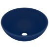 Luxury Bathroom Basin Round Matt Dark Blue 32.5x14 cm Ceramic