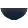 Luxury Bathroom Basin Round Matt Dark Blue 32.5x14 cm Ceramic