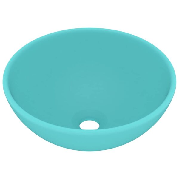 Luxury Bathroom Basin Round Matt Light Green 32.5x14 cm Ceramic