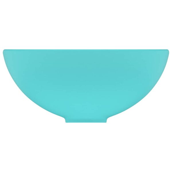 Luxury Bathroom Basin Round Matt Light Green 32.5x14 cm Ceramic