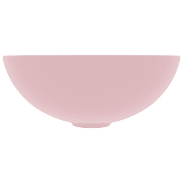 Bathroom Sink Ceramic Matt Pink Round