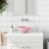 Bathroom Sink Ceramic Matt Pink Round