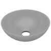 Bathroom Sink Ceramic Light Grey Round