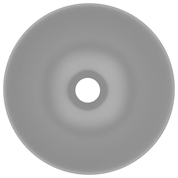 Bathroom Sink Ceramic Light Grey Round