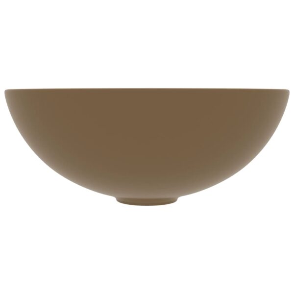 Bathroom Sink Ceramic Matt Cream Round