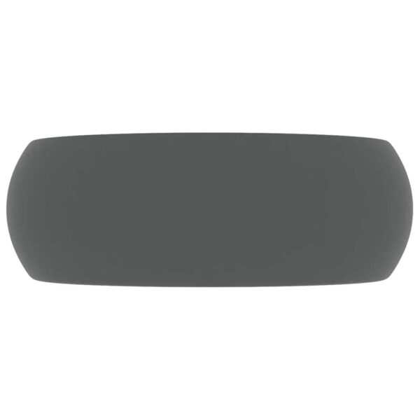 Luxury Wash Basin Round Matt Dark Grey 40x15 cm Ceramic