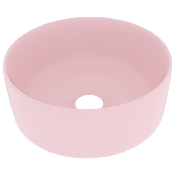 Luxury Wash Basin Round Matt Pink 40x15 cm Ceramic