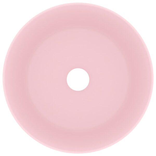 Luxury Wash Basin Round Matt Pink 40x15 cm Ceramic