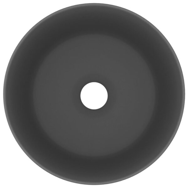 Luxury Wash Basin Round Matt Dark Grey 40x15 cm Ceramic