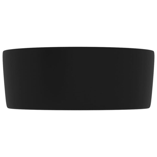 Luxury Wash Basin Round Matt Black 40x15 cm Ceramic