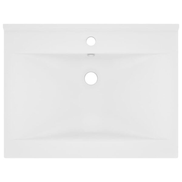 Luxury Basin with Faucet Hole Matt White 60x46 cm Ceramic