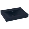 Luxury Basin with Faucet Hole Matt Dark Blue 60x46 cm Ceramic
