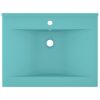 Luxury Basin with Faucet Hole Matt Light Green 60x46 cm Ceramic