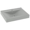 Luxury Basin with Faucet Hole Matt Light Grey 60x46 cm Ceramic