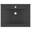 Luxury Basin with Faucet Hole Matt Dark Grey 60x46 cm Ceramic