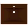 Luxury Basin with Faucet Hole Matt Dark Brown 60x46 cm Ceramic
