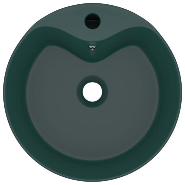 Luxury Wash Basin with Overflow Matt Dark Green 36x13 cm Ceramic