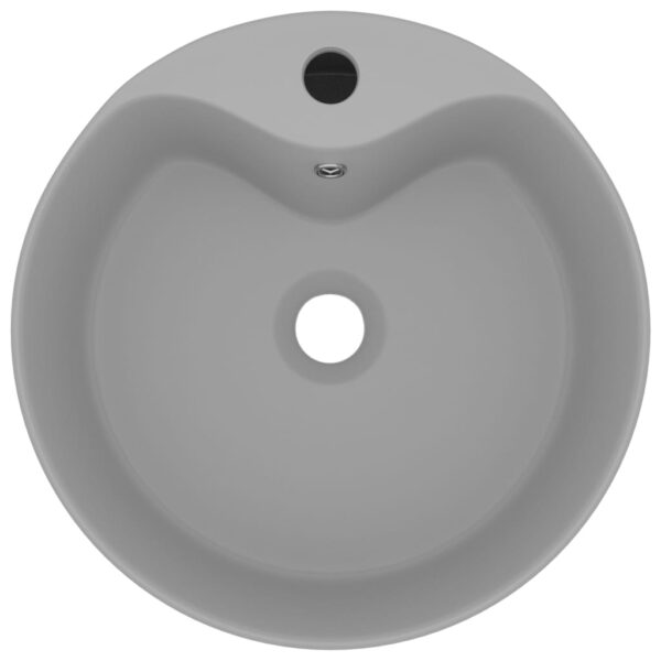 8720286037423_g_en_hd_1.jpg Luxury Wash Basin with Overflow Matt Light Grey 36x13 cm Ceramic