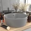 8720286037423_m_en_hd_1.jpg Luxury Wash Basin with Overflow Matt Light Grey 36x13 cm Ceramic