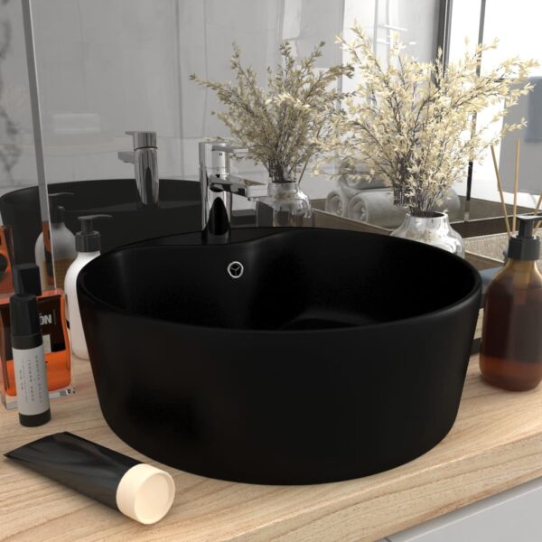 8720286037461_m_en_hd_1.jpg Luxury Wash Basin with Overflow Matt Black 36x13 cm Ceramic