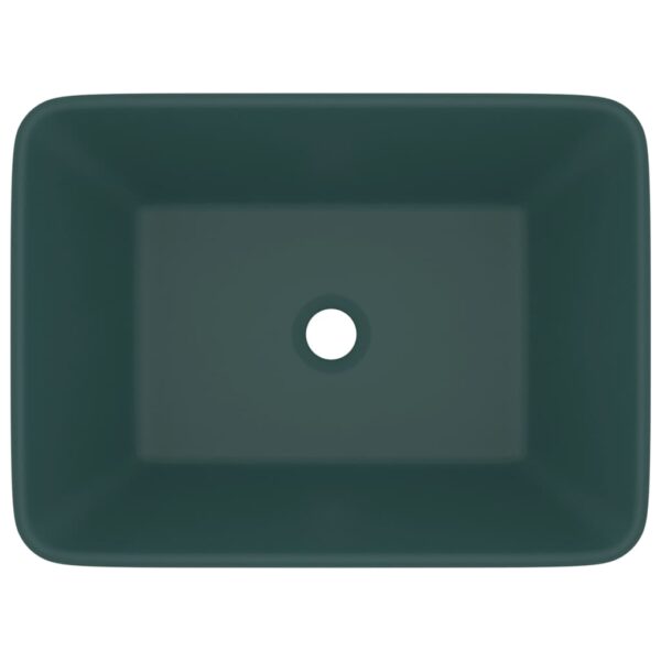 Luxury Wash Basin Matt Dark Green 41x30x12 cm Ceramic