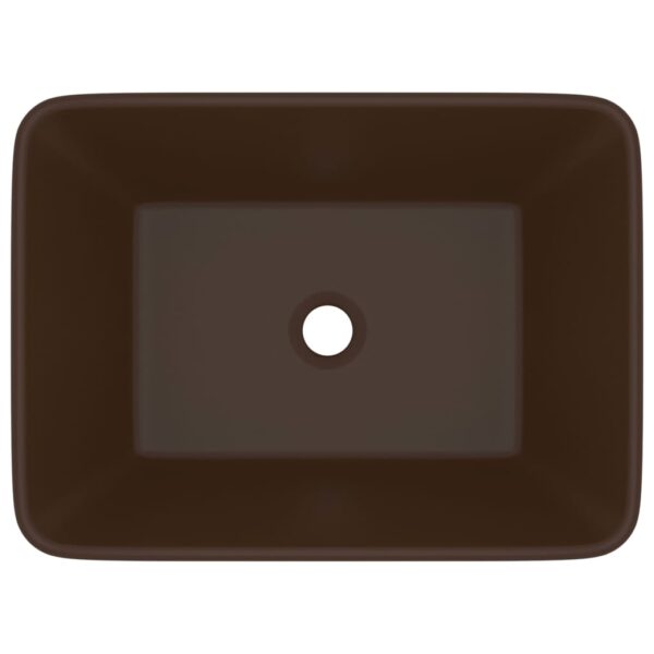 Luxury Wash Basin Matt Dark Brown 41x30x12 cm Ceramic