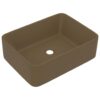 Luxury Wash Basin Matt Cream 41x30x12 cm Ceramic