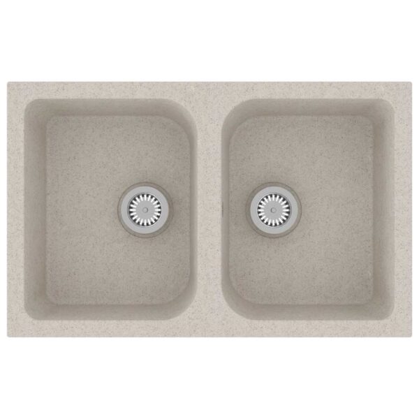 Kitchen Sink Beige 76 x 48 x 30 cm Quartz and Resin