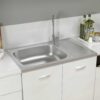 8720286045367_g_en_hd_1.jpg Kitchen Sink with Drainer Set Silver 800x500x155 mm Stainless Steel