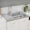 8720286045367_m_en_hd_1.jpg Kitchen Sink with Drainer Set Silver 800x500x155 mm Stainless Steel