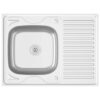 Kitchen Sink with Drainer Set Silver 800x600x155 mm Stainless Steel