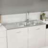 Kitchen Sink with Double Sinks Silver 1200x600x155 mm Stainless Steel