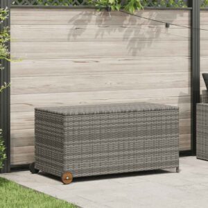 Garden Storage Box Light Grey 120x65x61 cm Poly Rattan
