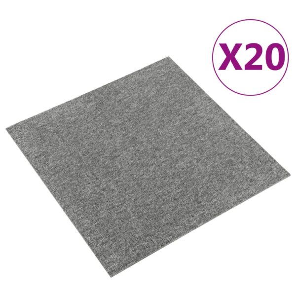Carpet Floor Tiles 20 pcs 5 mÂ² 50x50 cm Grey