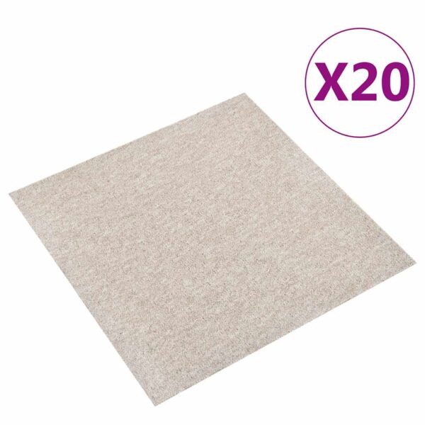 Carpet Floor Tiles 20 pcs 5 mÂ² 50x50 cm Light Beige