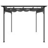 Pergola with Retractable Roof Anthracite 3x3 m Steel 180 g/mÂ²