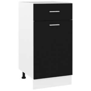 Drawer Bottom Cabinet Lyon Black 40x46x81.5 cm Engineered Wood