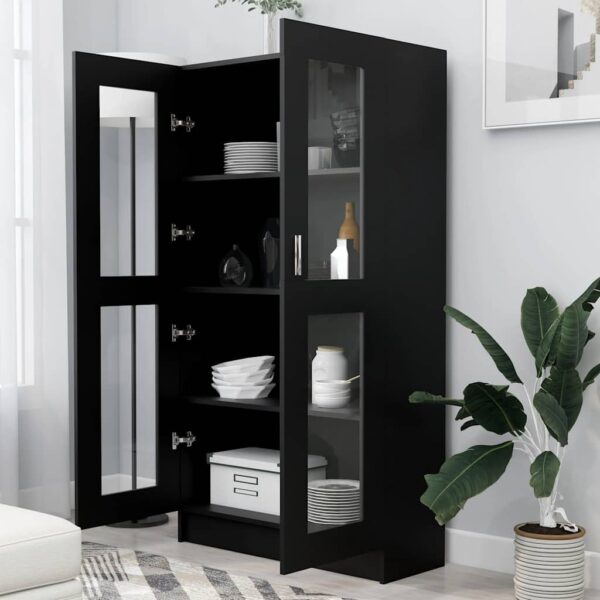 8720286134429_g_en_hd_1.jpg Vitrine Cabinet Black 82.5x30.5x150 cm Engineered Wood