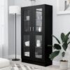 8720286134429_m_en_hd_1.jpg Vitrine Cabinet Black 82.5x30.5x150 cm Engineered Wood