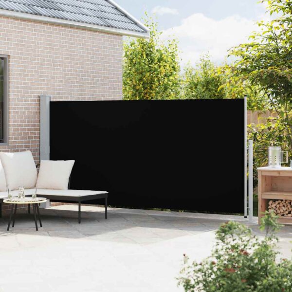 Patio Retractable Side Awning 180x500 cm Black