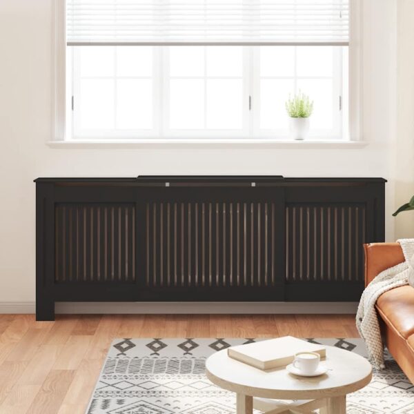 MDF Radiator Cover Black 205 cm