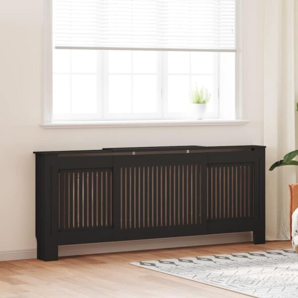 MDF Radiator Cover Black 205 cm