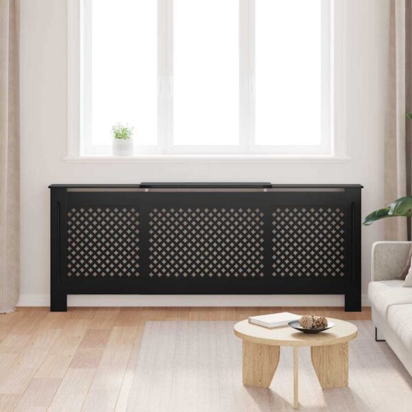 MDF Radiator Cover Black 205 cm