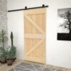 Sliding Door with Hardware Set 80x210 cm Solid Pine Wood