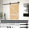Sliding Door with Hardware Set 90x210 cm Solid Pine Wood